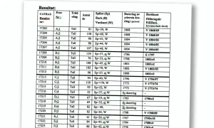 Tabell med resultat från dendrokronologi. Kolumner visar provnummer, trädslag, antal år, splint, datering och beräknat fällningsår. Kostnad för dendrokronologi kan variera.