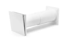 En vit ventilationskanal med en fyrkantig utvändig del. Perfekt för att montera fresh ventil i ditt hem.