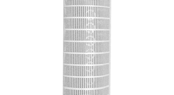 Cylindriskt ventilationsdon tilluft med perforerat mönster i rader.