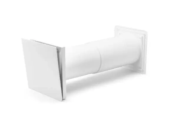 En vit ventilationskanal med en fyrkantig utvändig del. Perfekt för att montera fresh ventil i ditt hem.